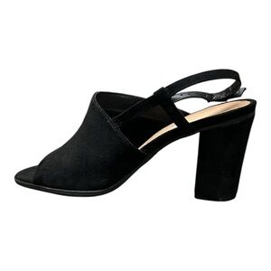 VINTAGE 7 EIGHT Women's Heel Sandals Black colored Suede open toe size 8 Medium